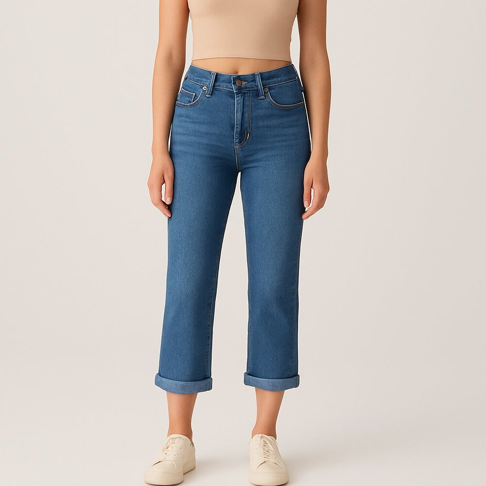 Lee Flex Motion Jean Capris, size 12, mid rise